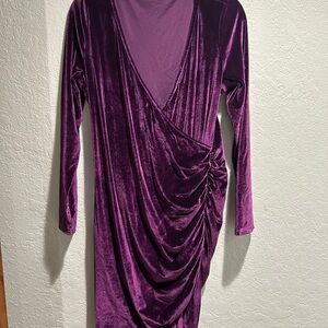 Elegant Purple Velvet Dress
